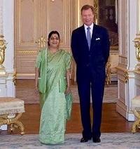 Mrs sushma swaraj with hrh the grand duke